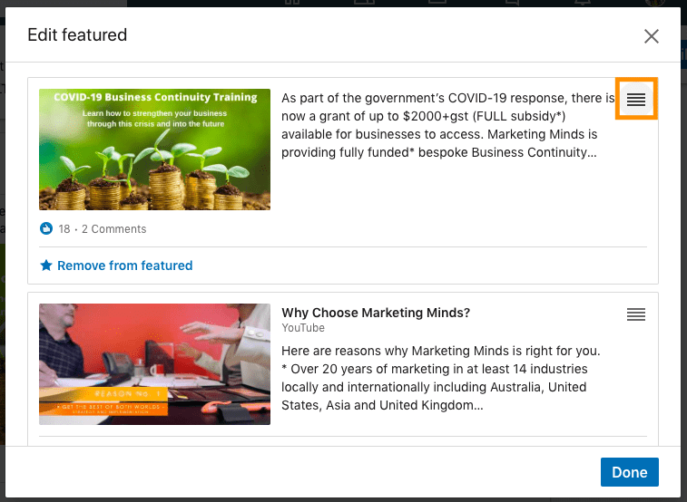 LinkedIn Learning - how to reorder featured content