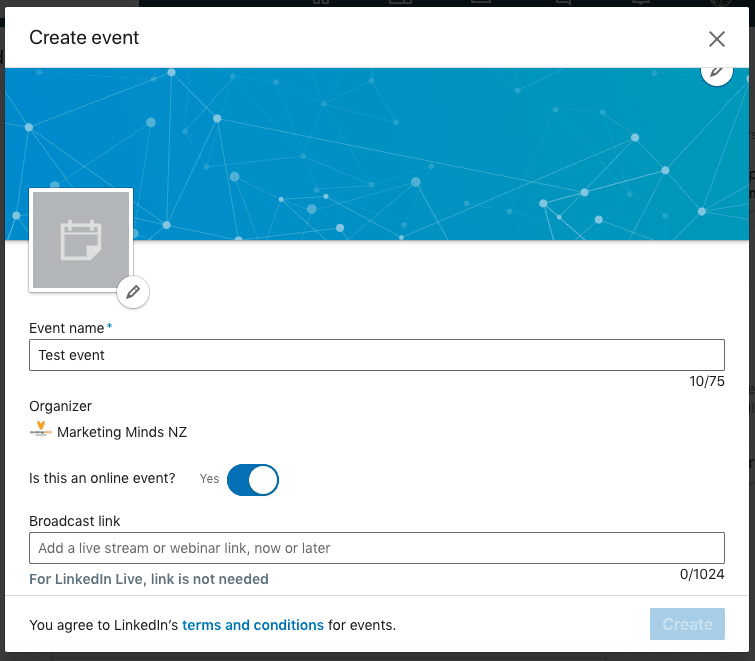 LinkedIn Learning – how to create an event on LinkedIn 