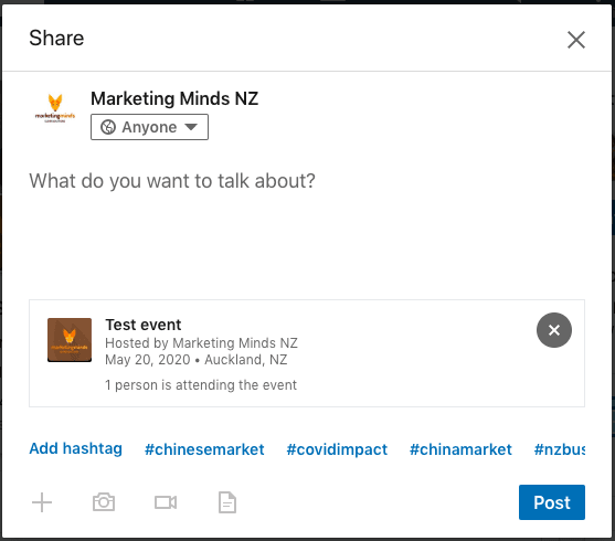LinkedIn Learning – sharing your event 