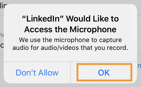 LinkedIn Learning – allow LinkedIn access to microphone