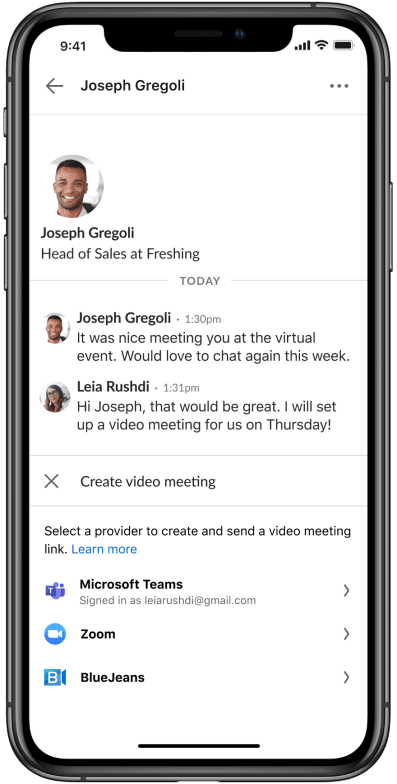 LinkedIn Learning: how to set up a virtual meeting via direct messaging