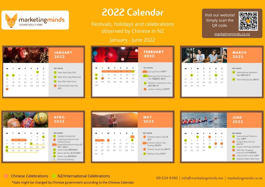 Marketing to the Chinese in NZ: 2022 Calendar 1